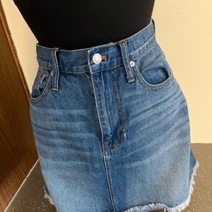 Madewell Womens A Lime Blue Rigid Denim Skirt Size 26